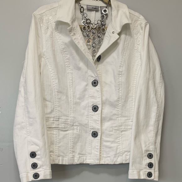 Chico's Jackets & Blazers - 💕DEAL!!! CHICOS PLATINUM white denim jacket 💕